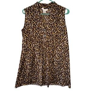 3/$20 Nicole Marie Leopard Print Sleeveless Tunic Top